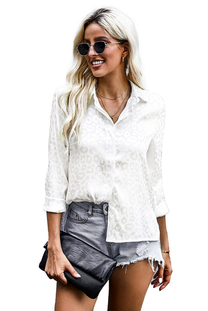 Embossed Button Shirt | Apricot