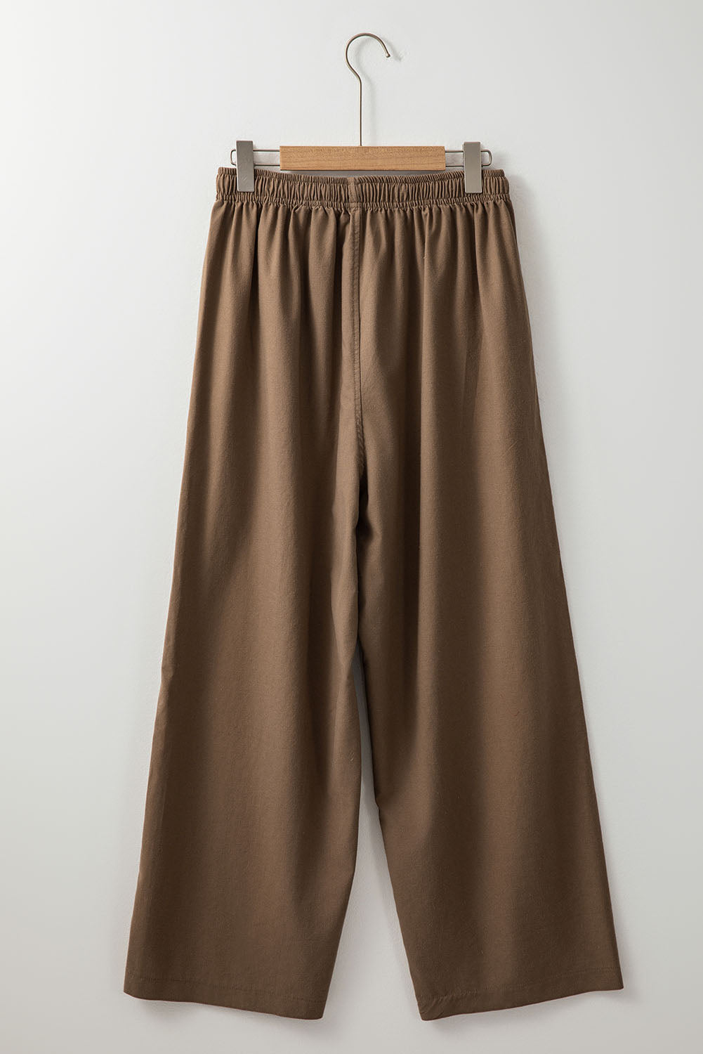 Cotton Linen Drawstring Waist Wide Leg Pants | Desert Palm