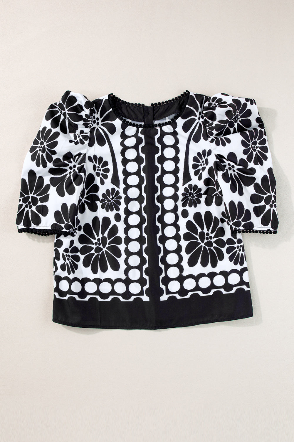 Palermo Puffed Sleeve Blouse | Black