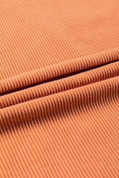 Ribbed Corduroy Oversized Sweatshirt | Orange