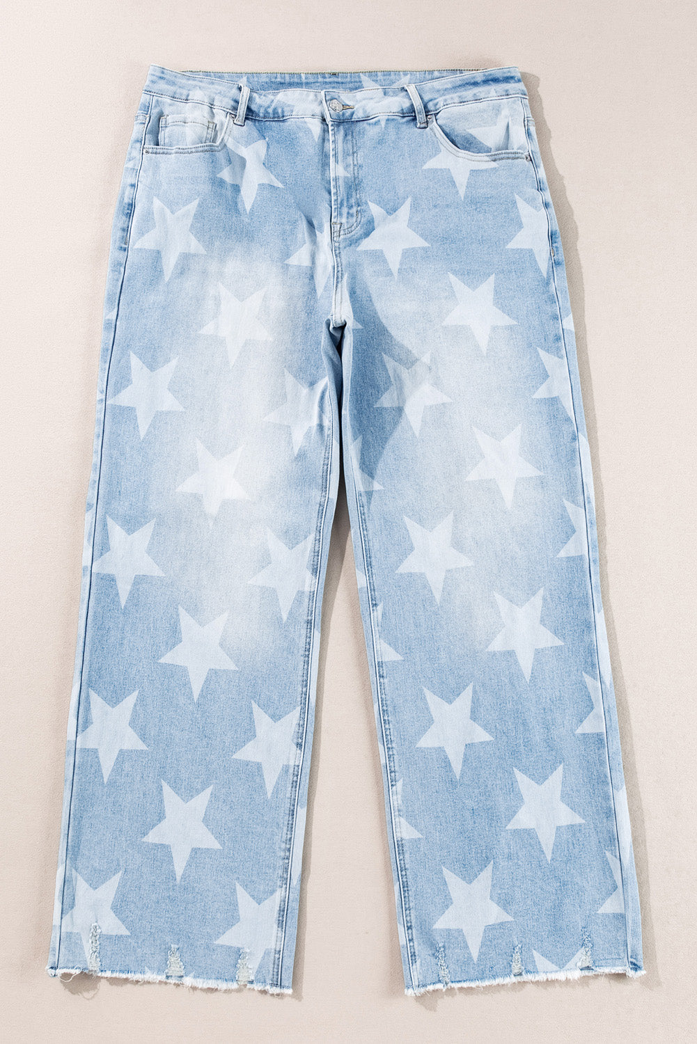 High Waist Star Pattern Plus Size Jeans | Beau Blue