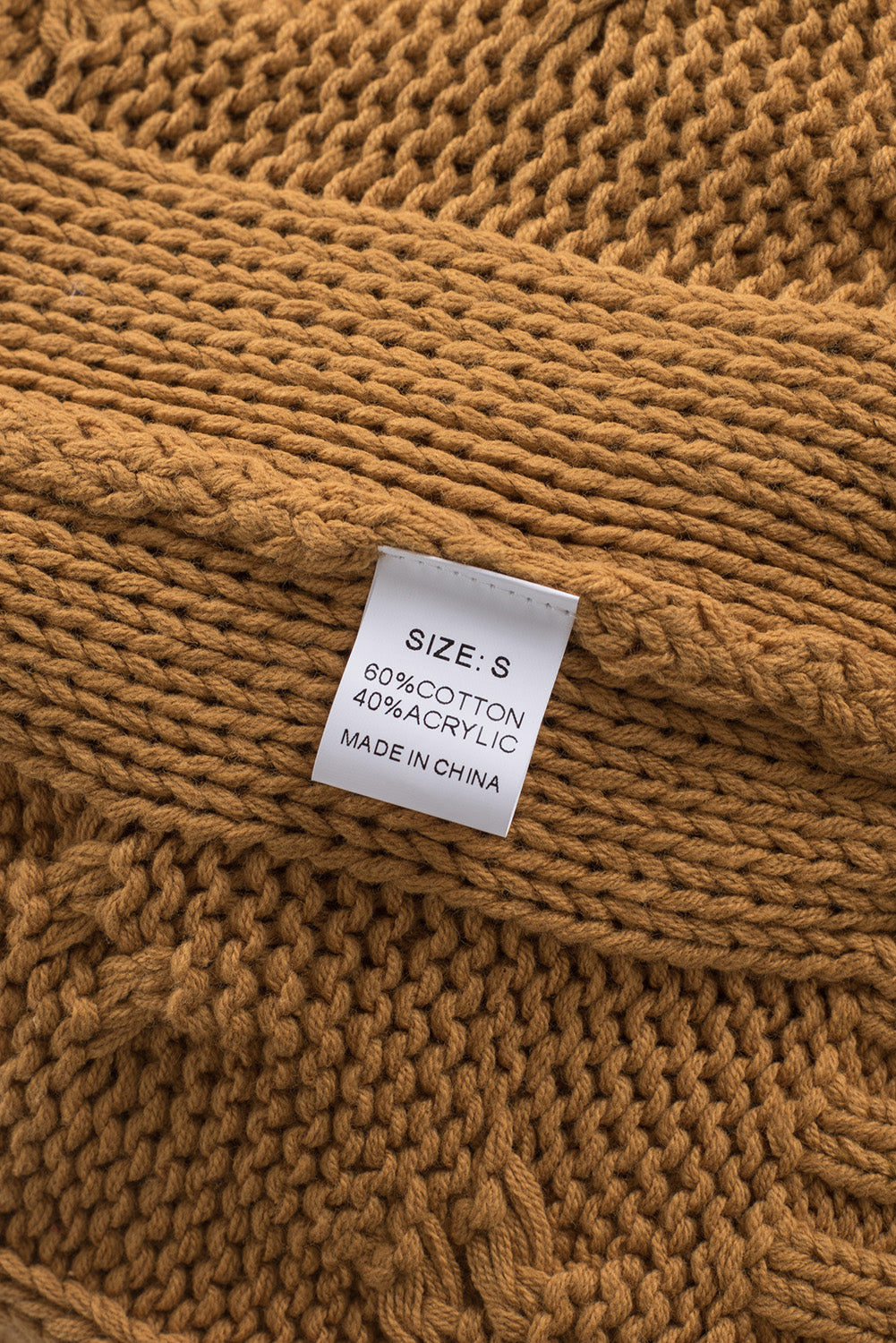 Cuddle Weather Cable Knit Handmade Turtleneck Sweater | Yellow