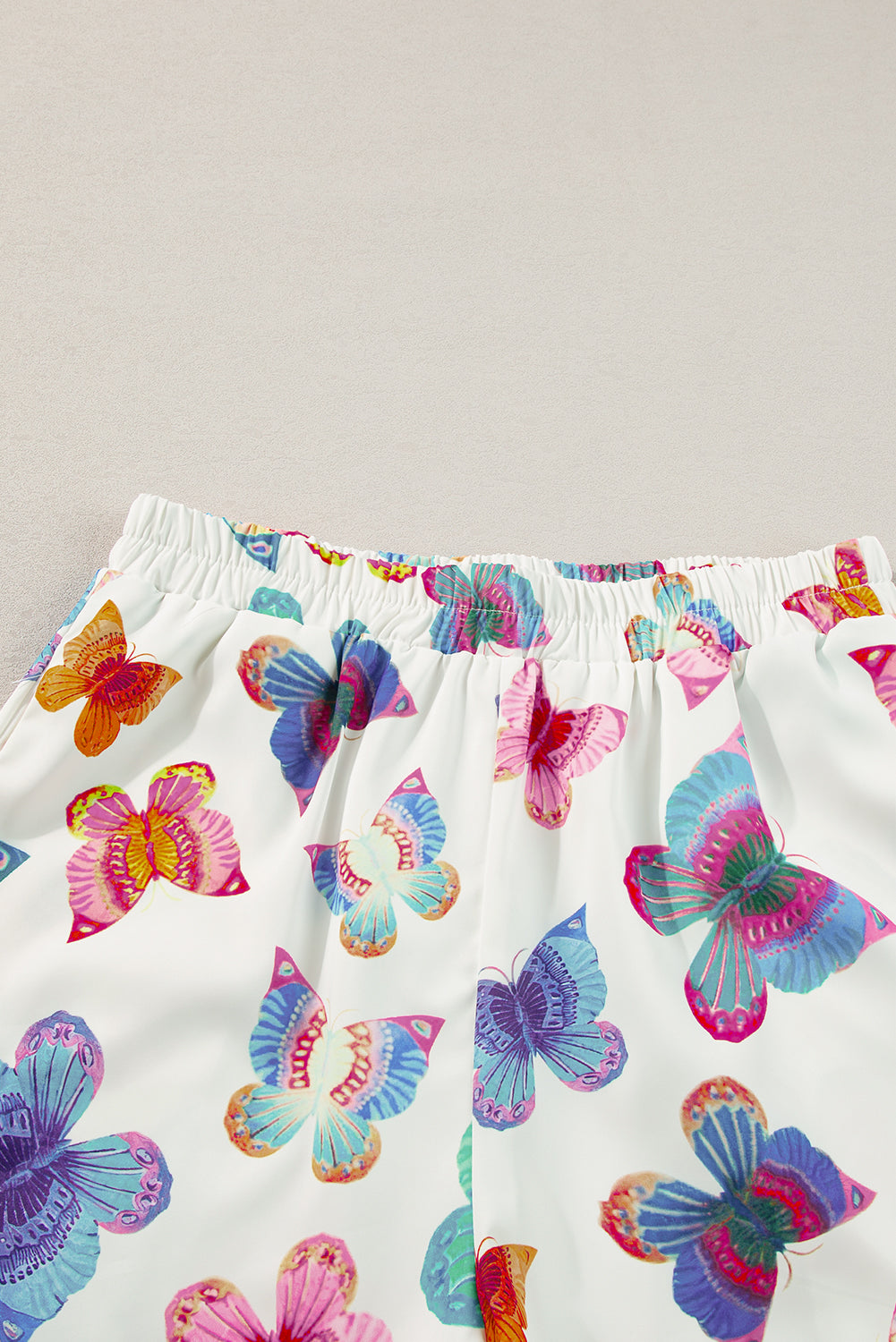 Butterfly Pattern Short Sleeve Shirt Pajamas Set | Multicolour