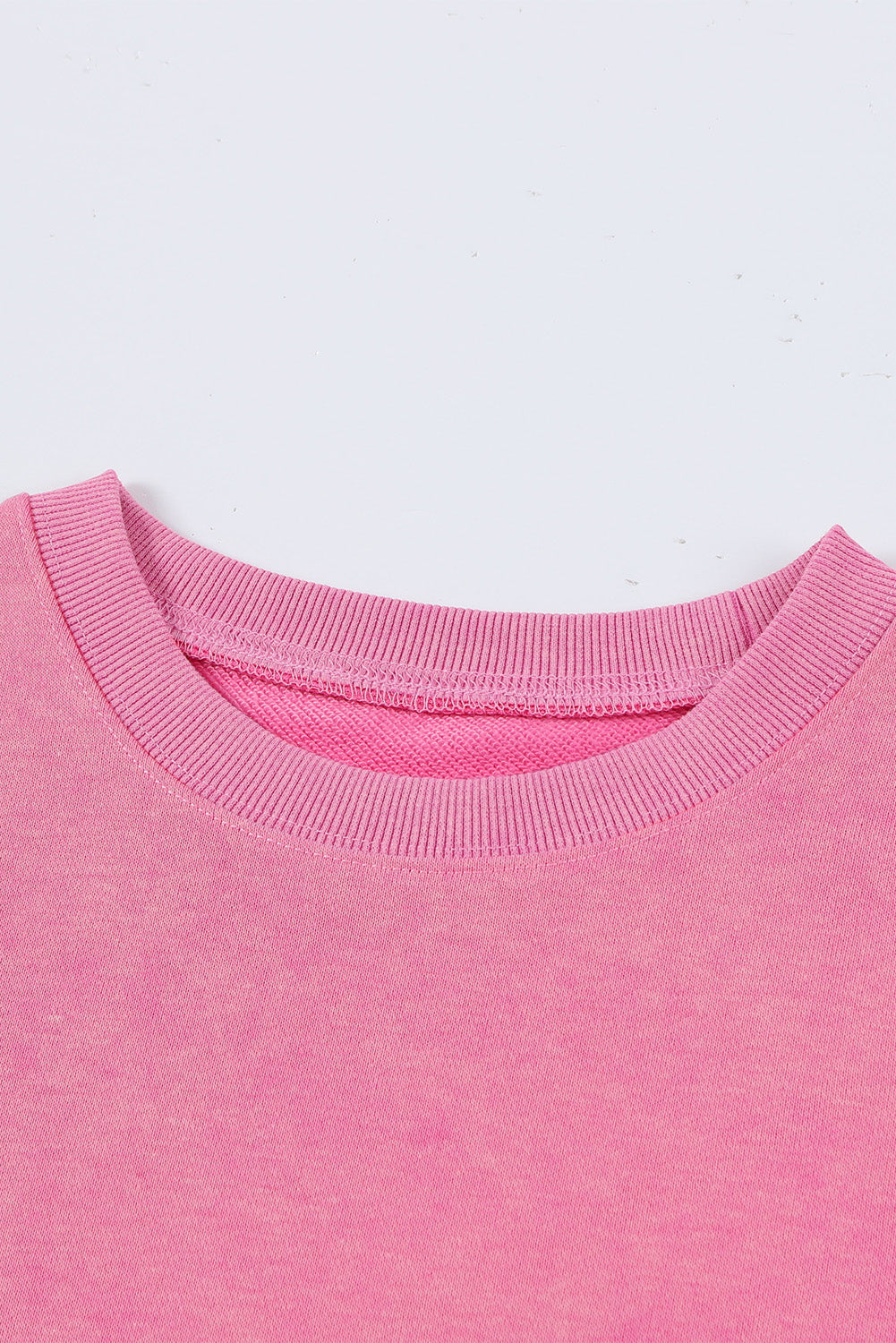 Drop Shoulder Ribbed Trim Oversized Sweatshirt | Pink