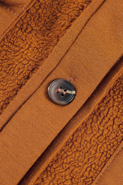 Flap Pocket Buttoned Jacket | Brown