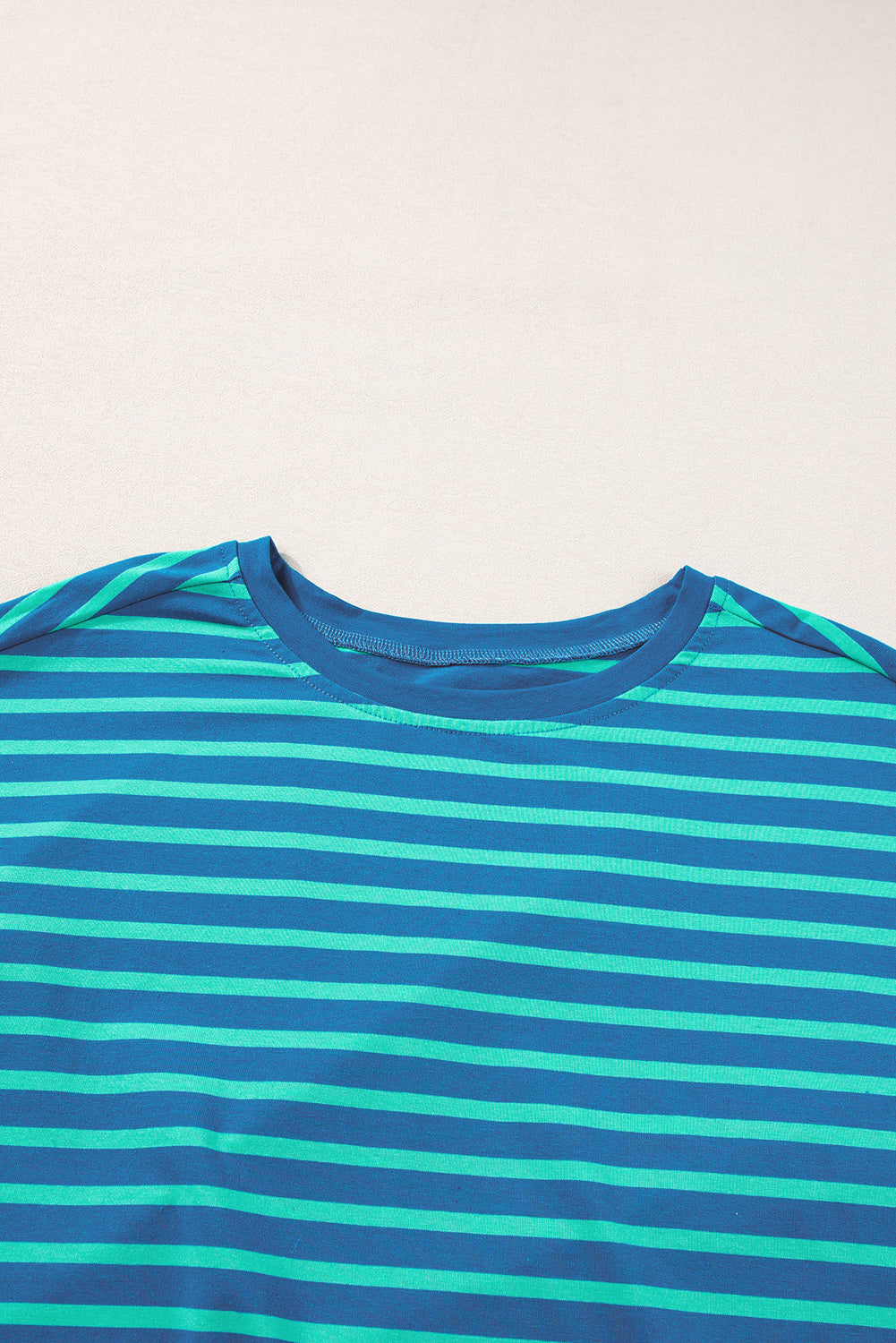 Colourblock Patchwork Baggy T Shirt | Blue Stripe