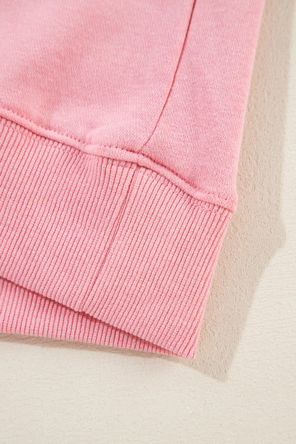 Solid Classic Crewneck Pullover Sweatshirt | Pink