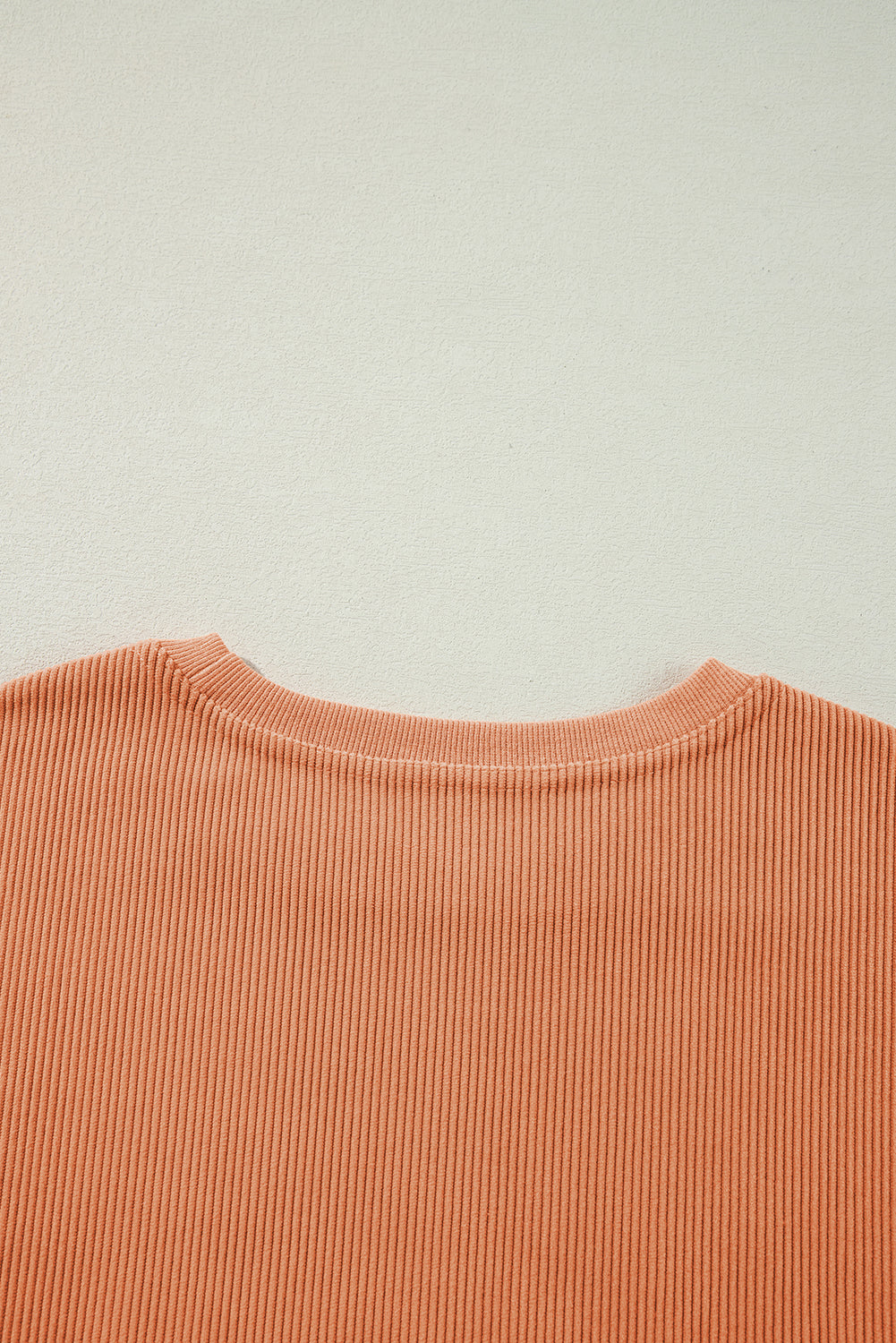 Thankful Ribbed Crew Neck Thanksgiving Sweatshirt | Orange