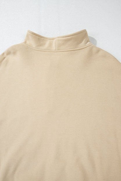 Zip-Up Stand Neck Kangaroo Pocket Sweatshirt | Smoke Gray