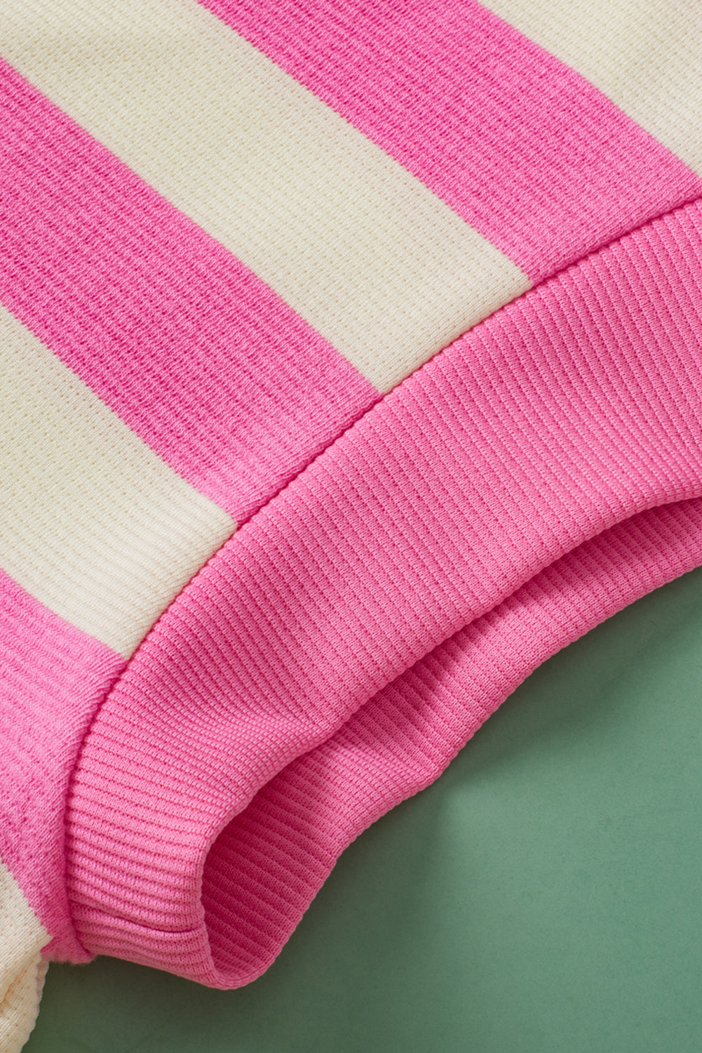 V Neck Collared Cap Sleeve Top | Pink Stripe