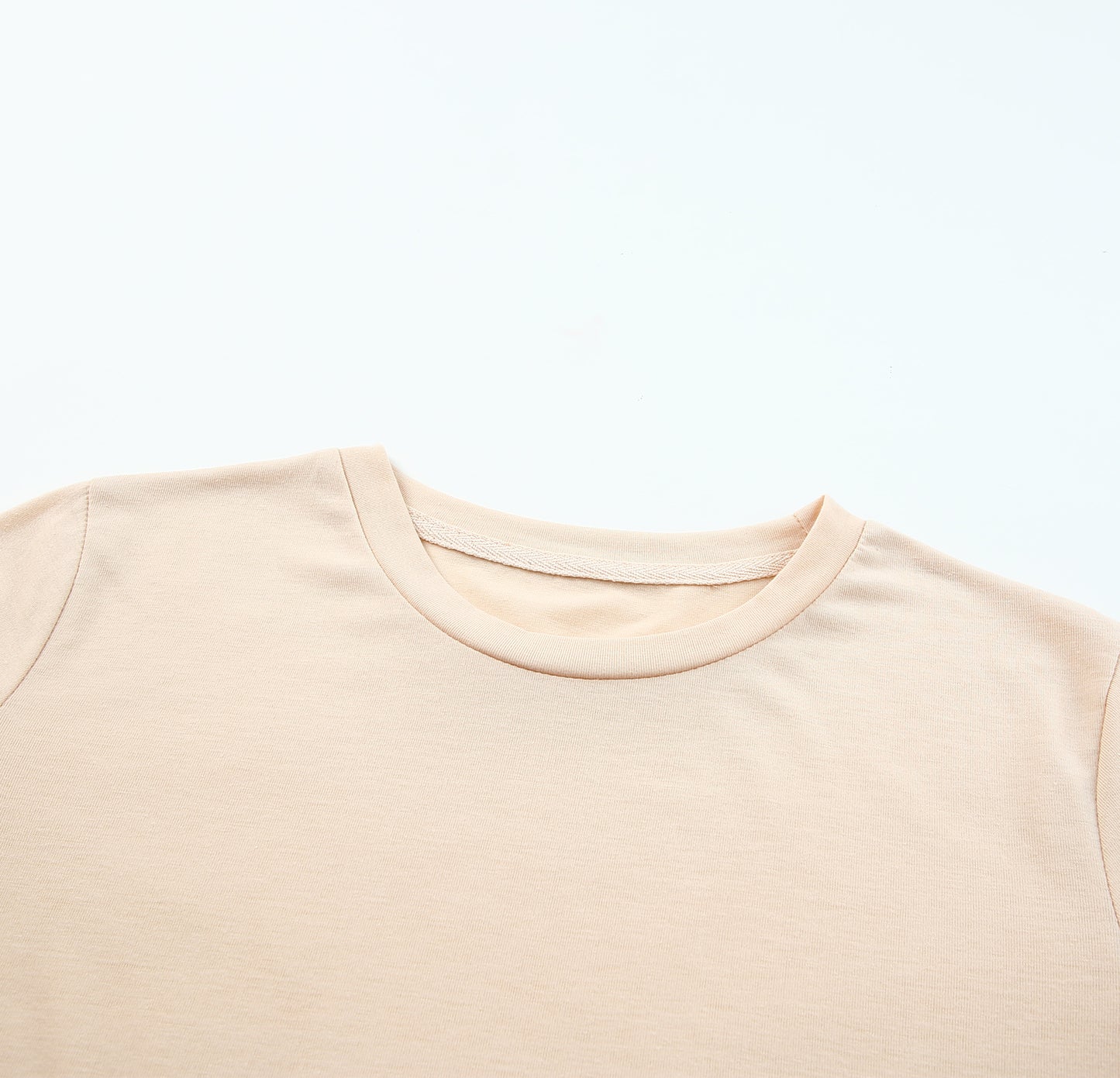 Solid Colour Crew Neck Tee | Khaki