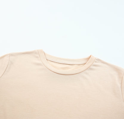 Solid Colour Crew Neck Tee | Khaki