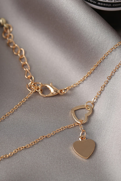 Heart Shape Hollow Lariat Necklace | Gold