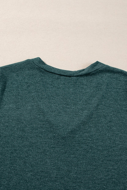 Solid Colour Long Sleeve V Neck Top | Mist Green