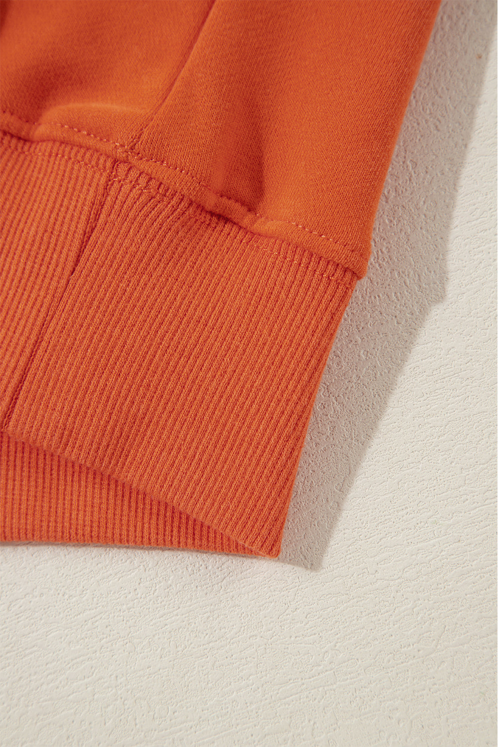 Plain Drop Shoulder Crewneck Pullover Sweatshirt | Orange