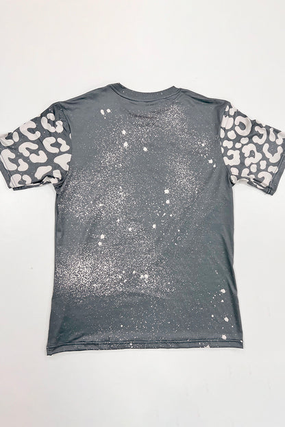 Bleached Leopard Short Sleeve T-Shirt | Gray