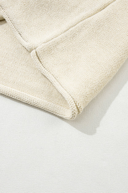 Solid Colour Cap Sleeve Knitted Sweater | Oatmeal