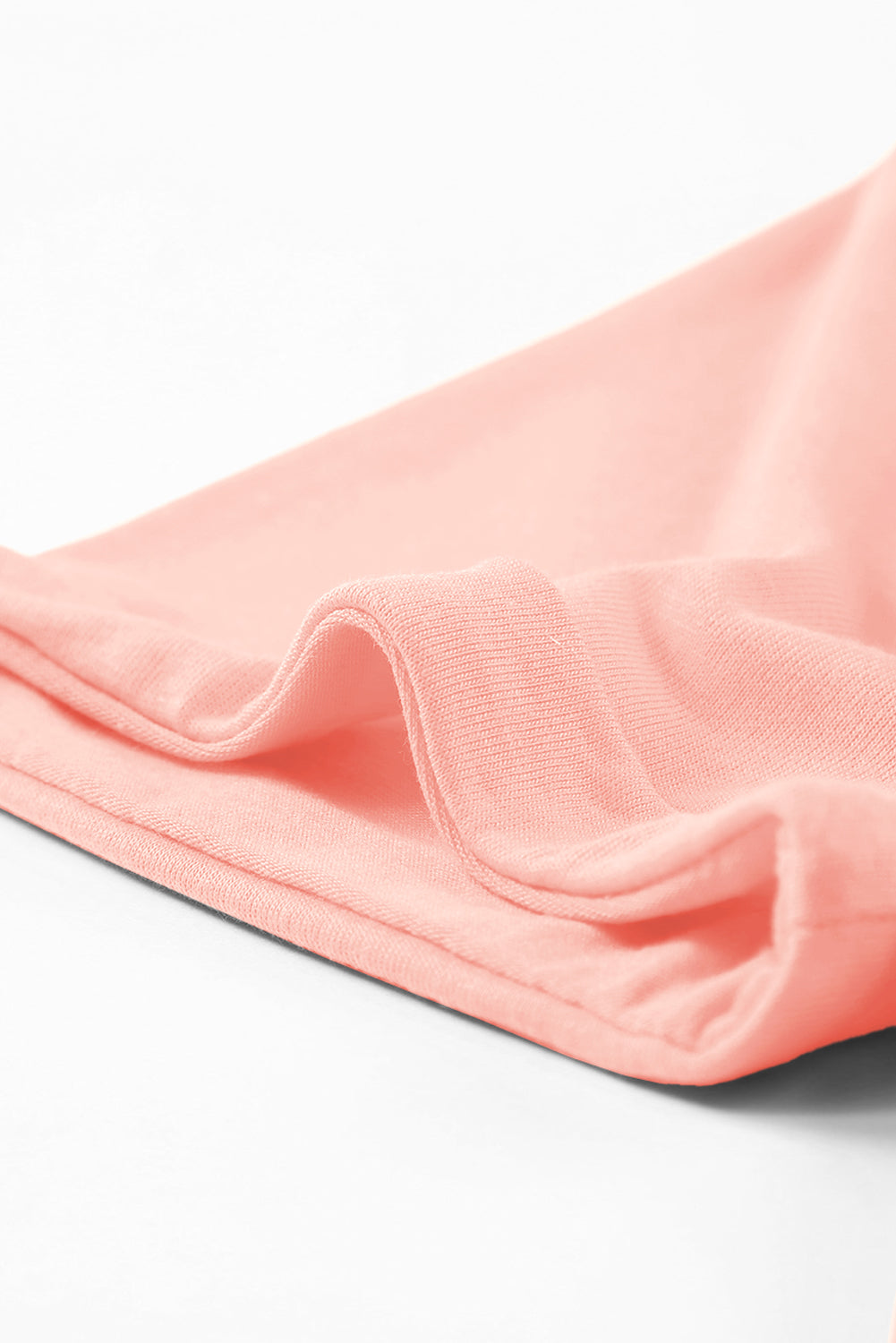 Casual Plain Crew Neck Tee | Pink