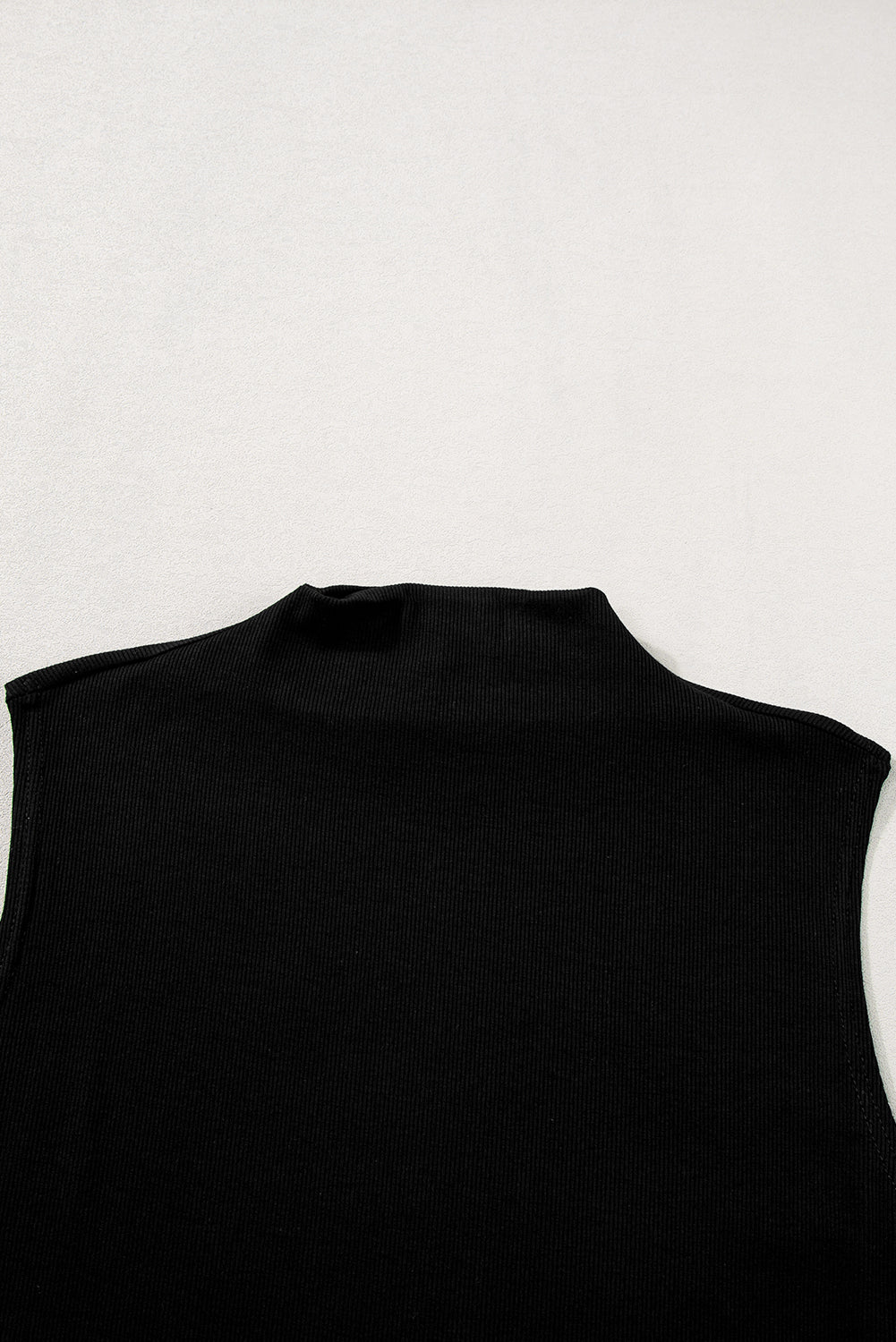 Solid Mock Neck Tank Top | Black