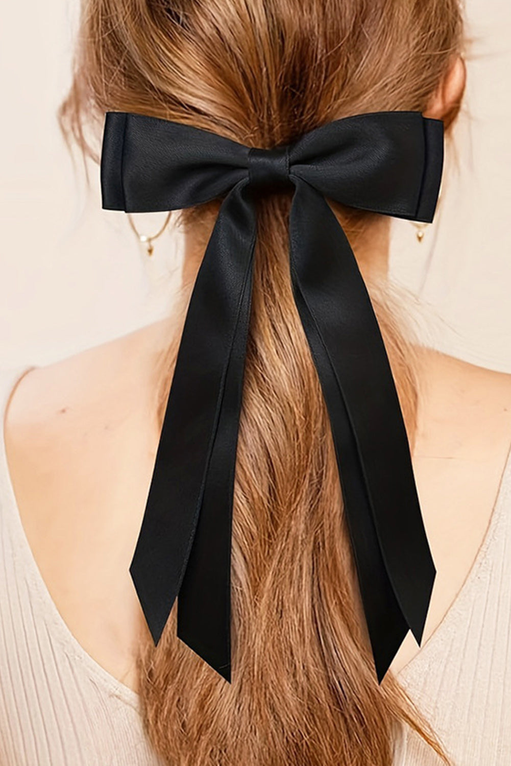 Black Double Bow Knot Alligator Hair Clip