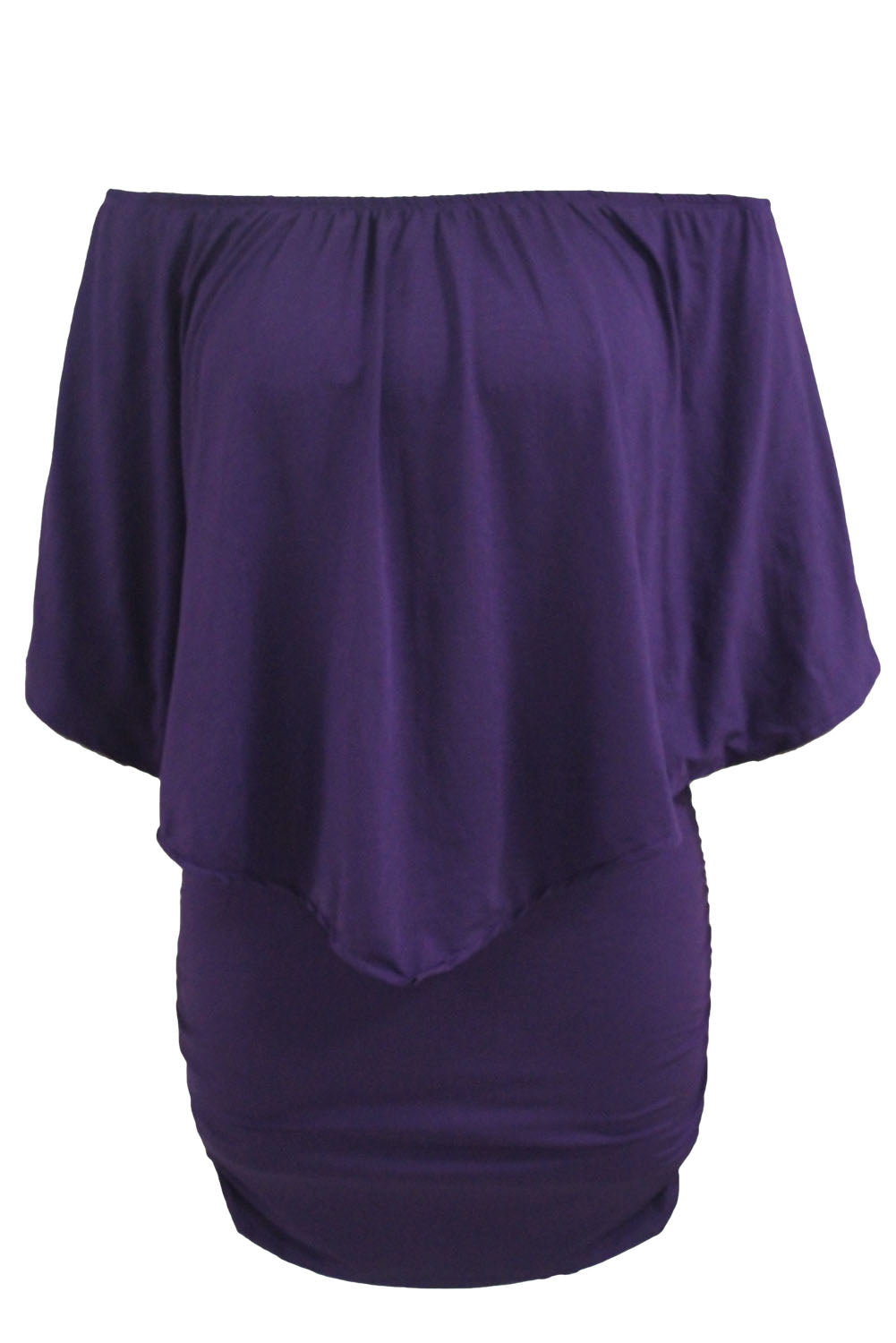 Multiple Dressing Layered  Mini Poncho Dress | Purple