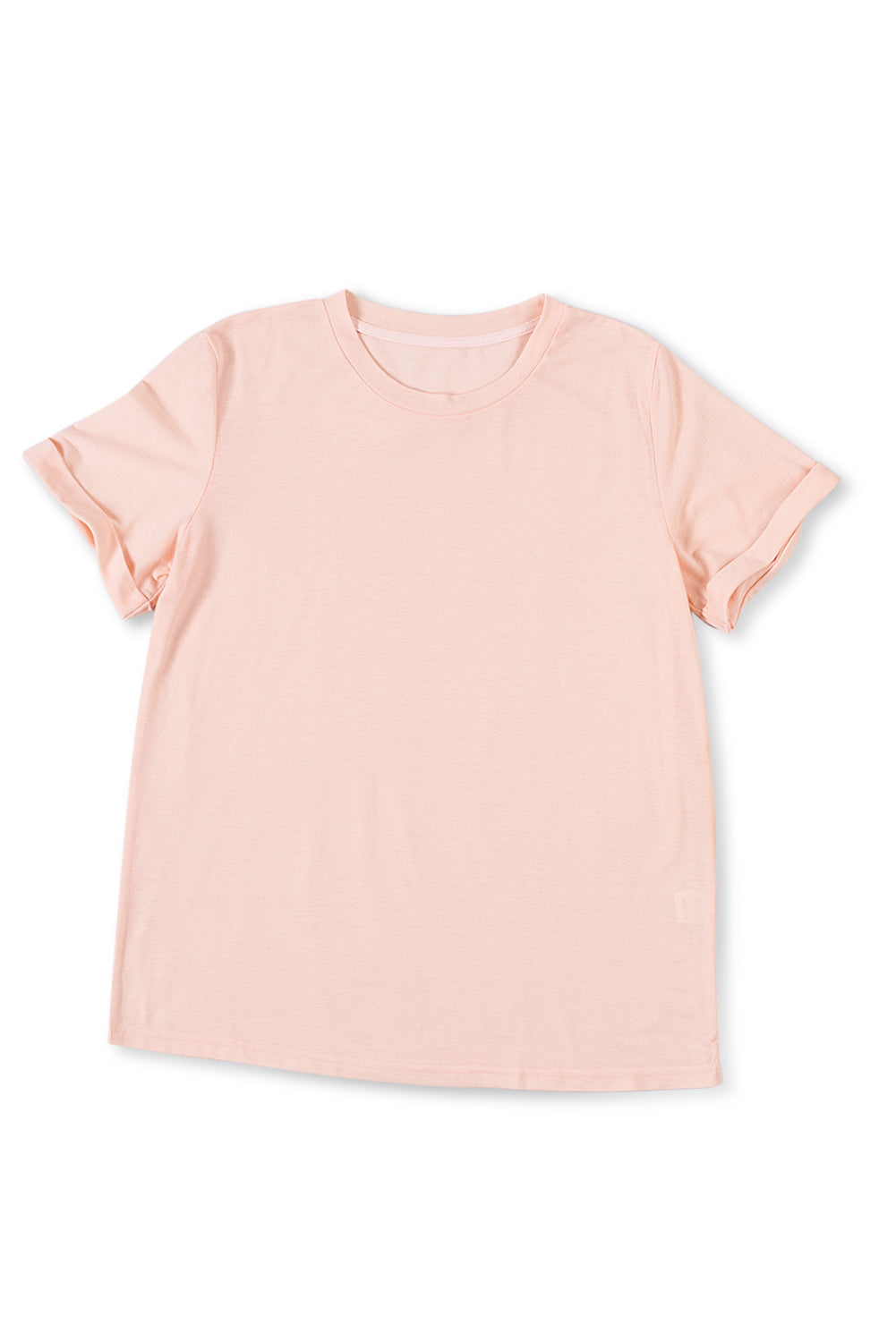 Solid Colour Crew Neck Tee | Pink