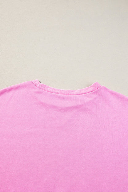 Candy Colourblock French Terry Top | Pink