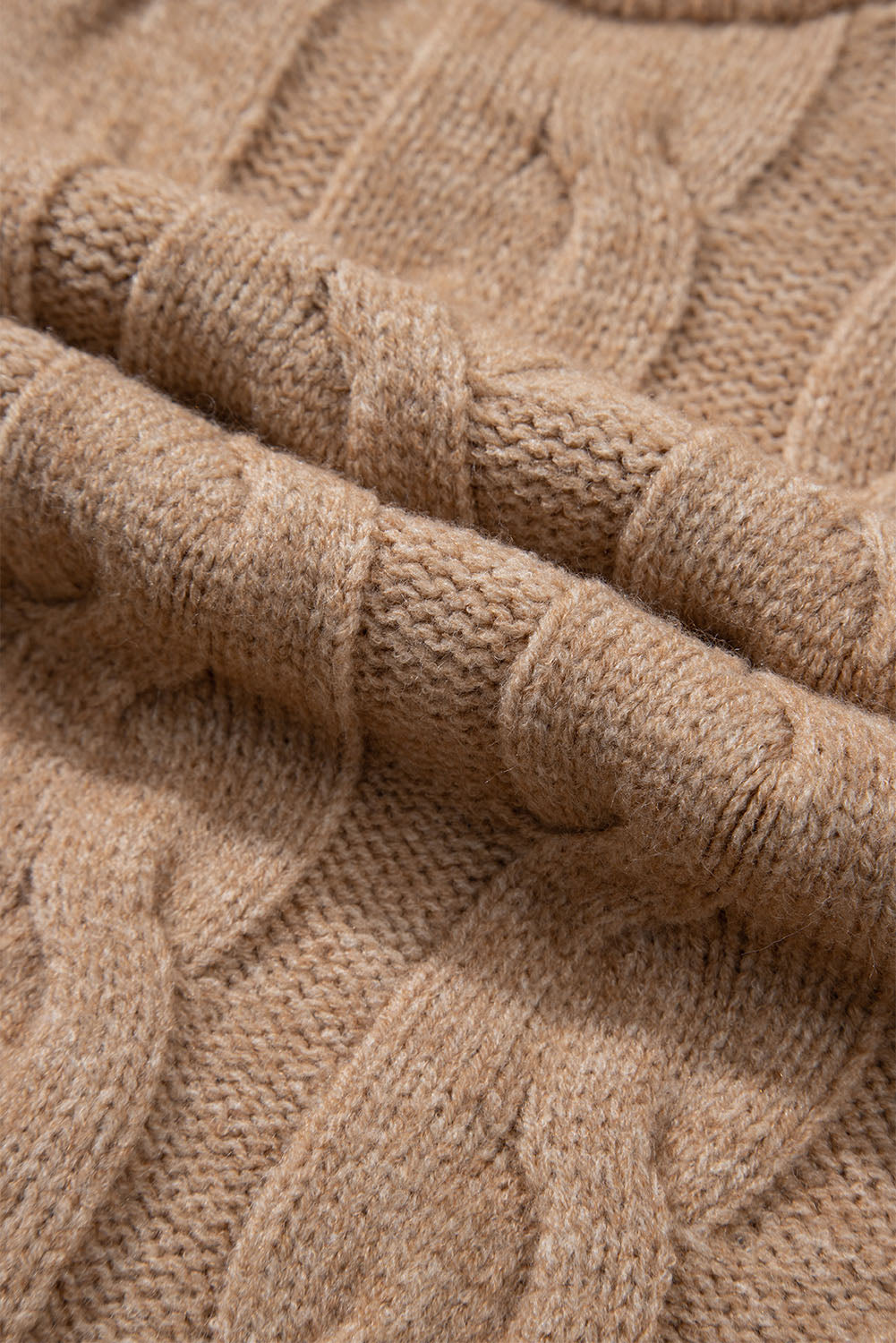 Cap Sleeve Cable Knit Sweater | Light French Beige