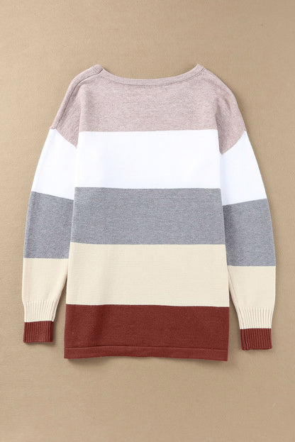 Colourblock Pocketed Sweater | Purple