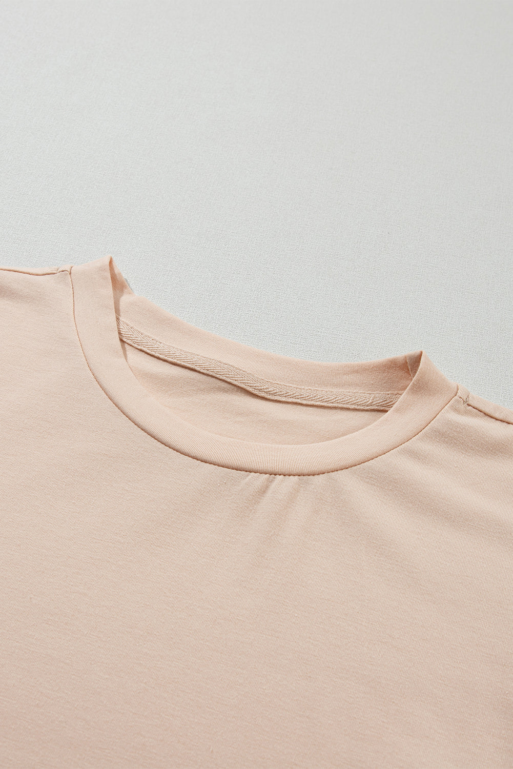 Casual Plain Crew Neck Tee | Khaki