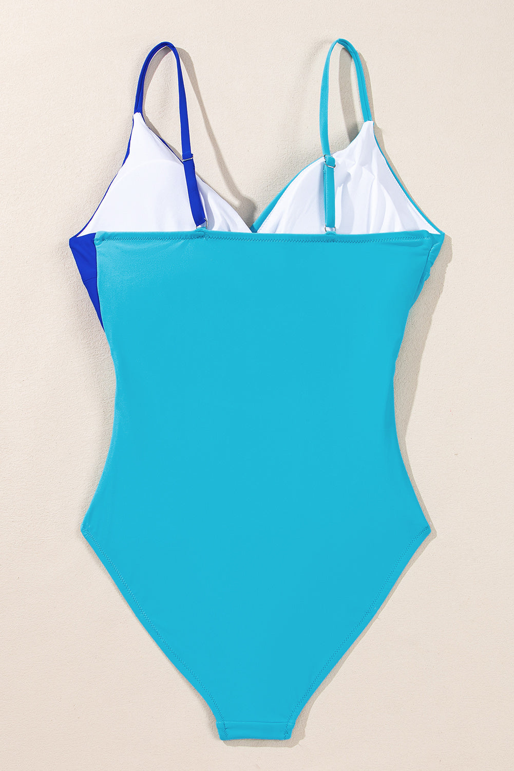 Crossover Colourblock Cutout One Piece Swimsuit | Light Blue