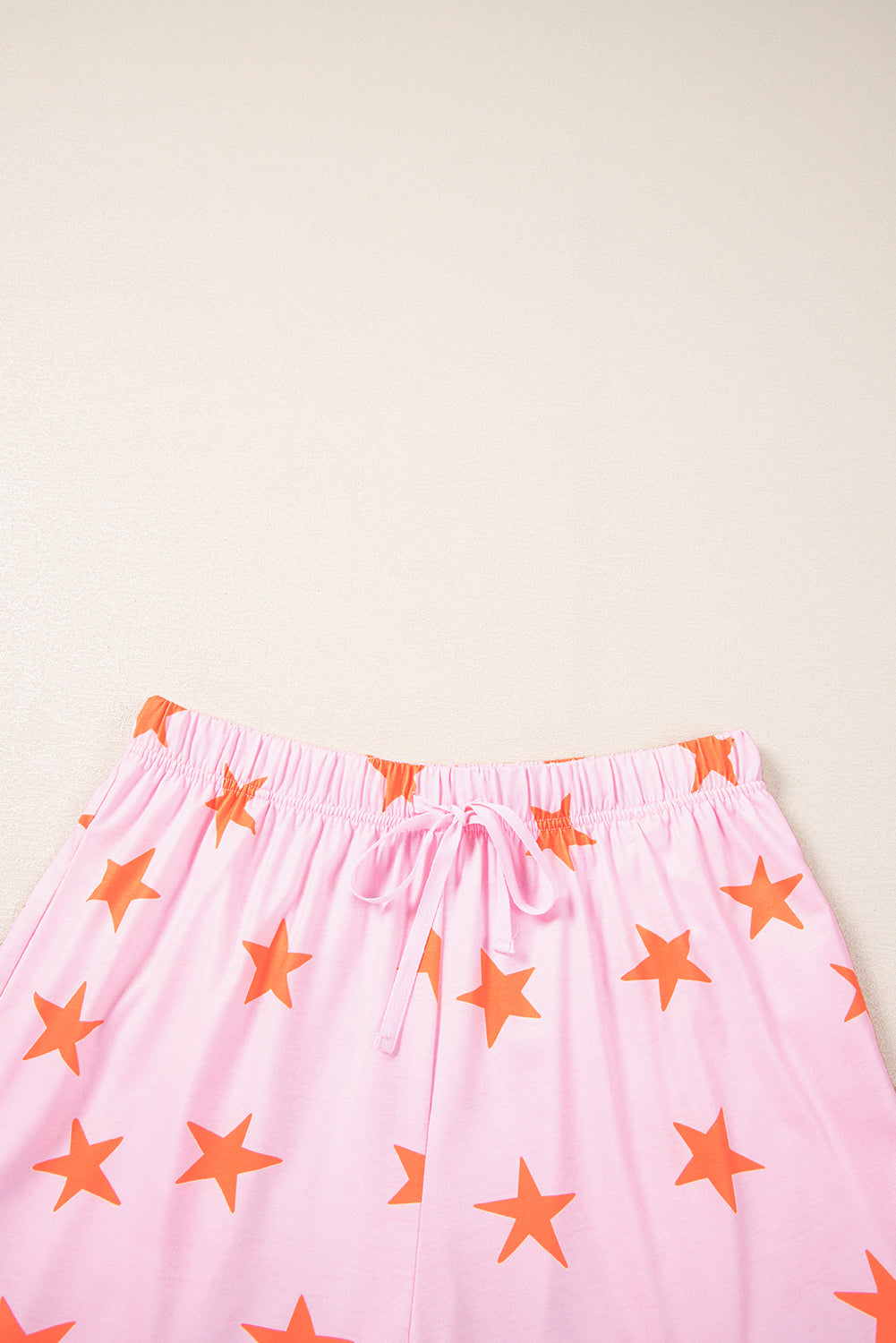 Stars Short Sleeve Shirt And Shorts Bamboo Pajama Set | Pink