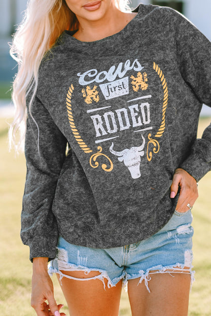 Coors Banquet Rodeo Graphic Mineral Washed Sweatshirt | Gray