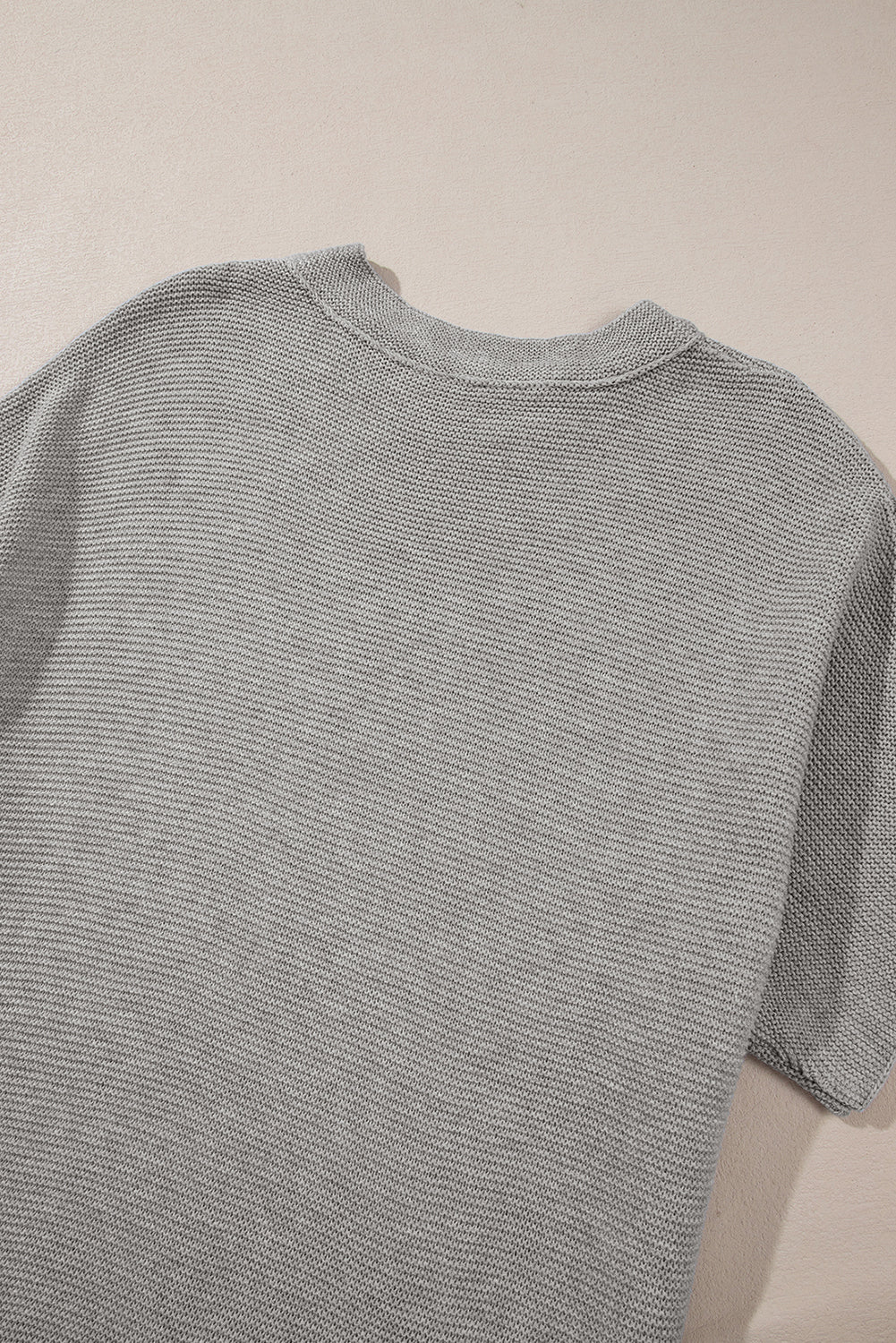 High Neck Short Bat Sleeve Sweater | Medium Grey