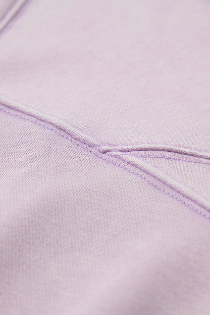 Exposed Seam Batwing Sleeve Drop Shoulder Sweatshirt | Orchid Petal