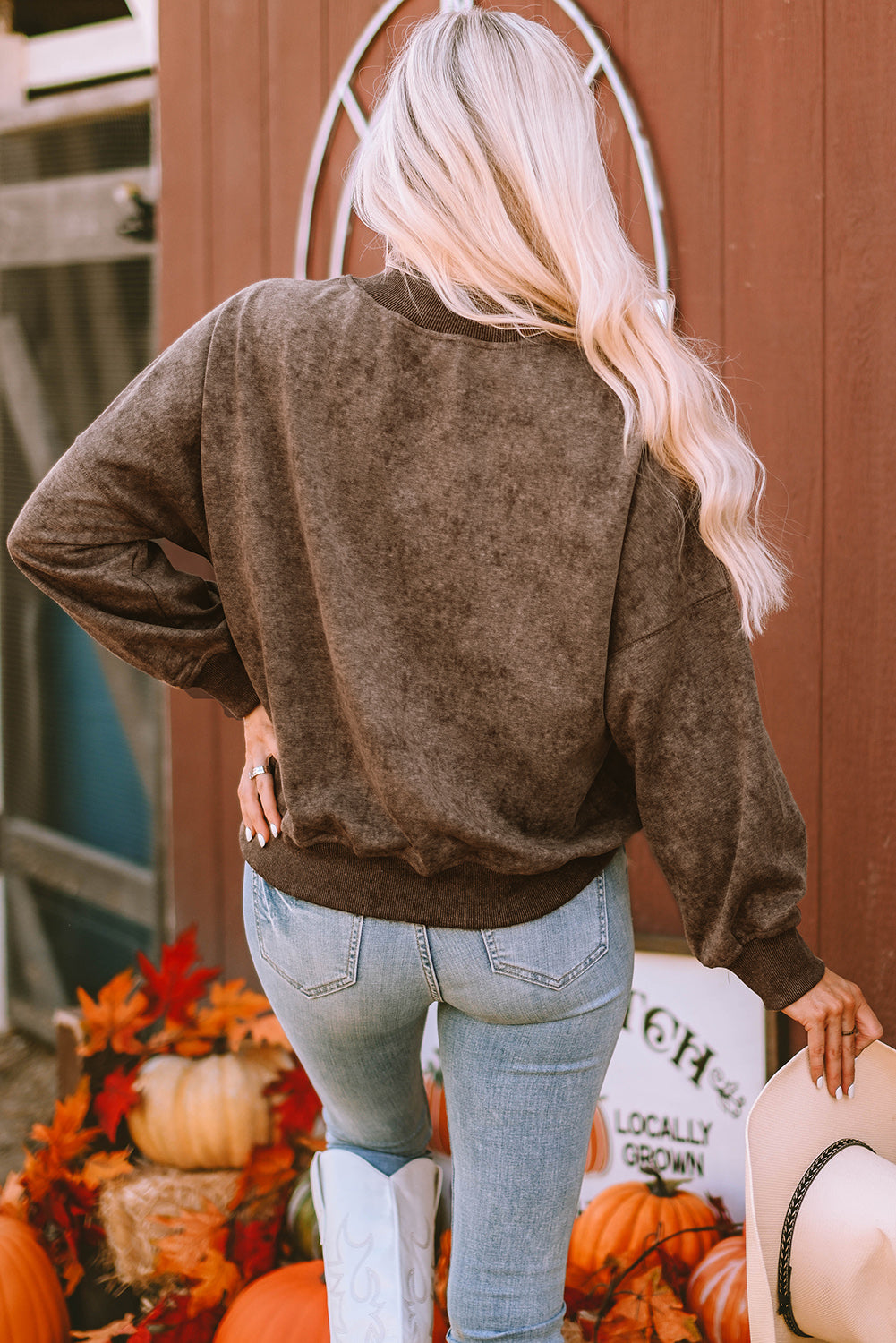 Let'S Get Smashed Halloween Pumpkin Graphic Sweatshirt | Brown