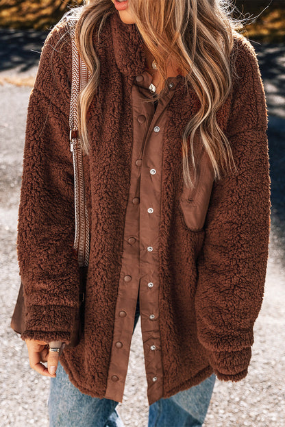 Faux Shearling Teddy Bear Jacket | Red Clay