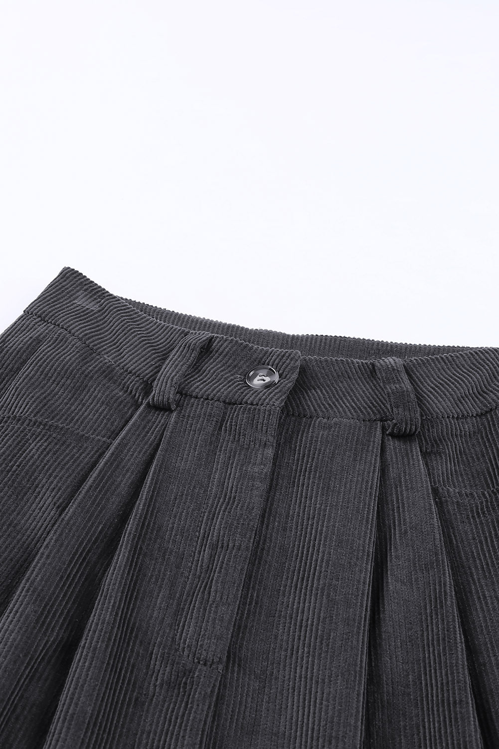 Corduroy High Waist Straight Leg Pants | Gray