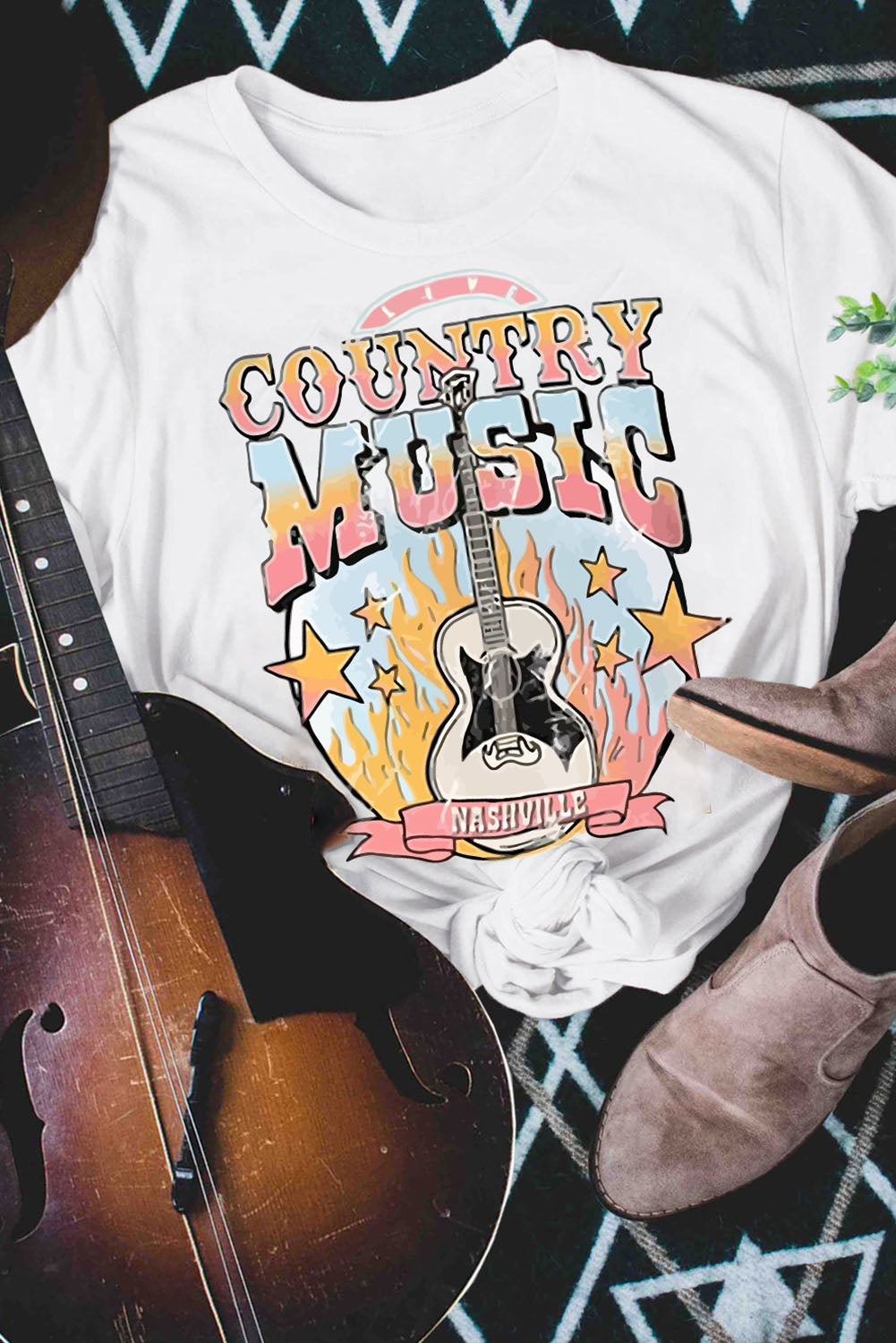 Country Music Nashville Graphic Tee | White