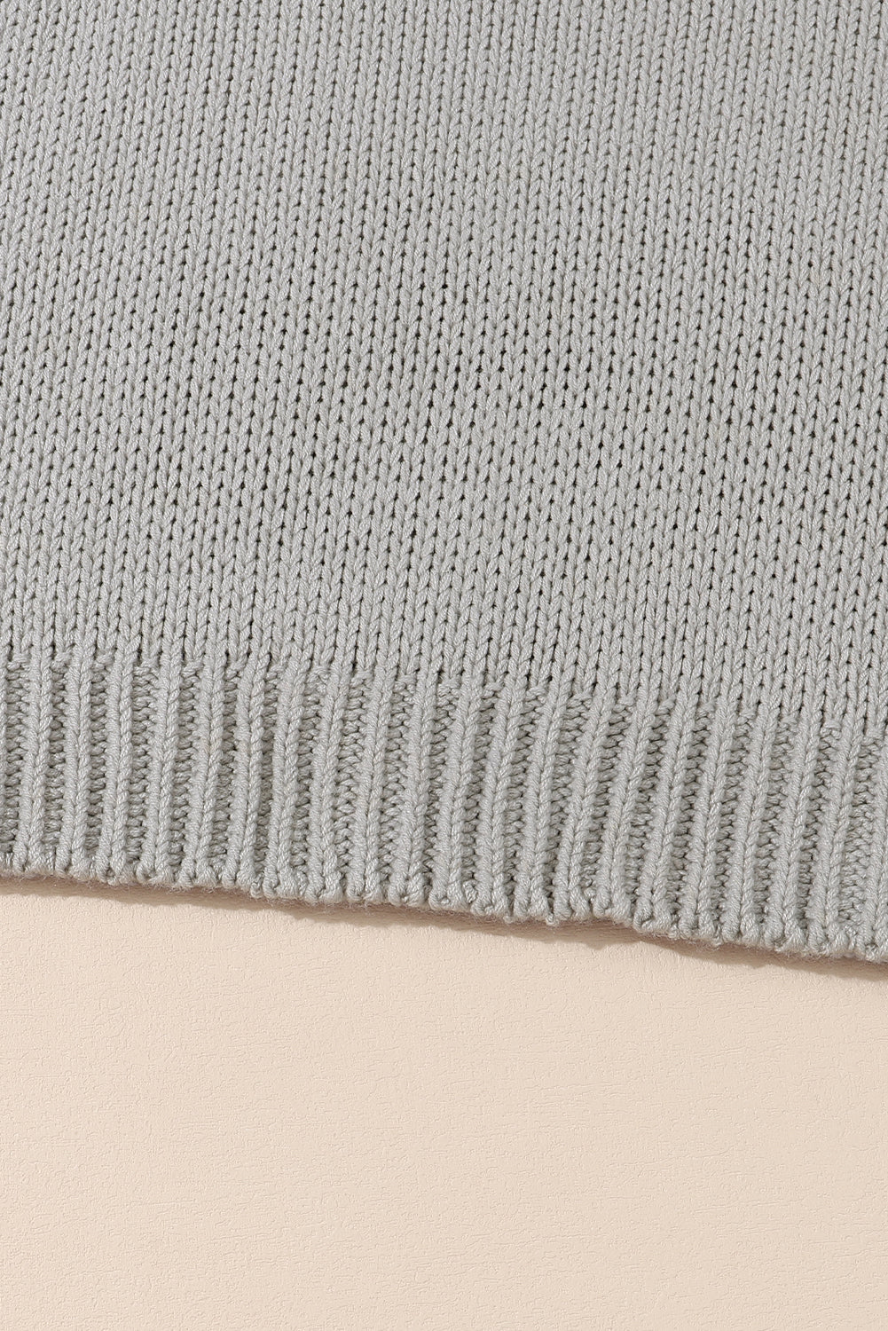 Chunky Knit Turtle Neck Drop Shoulder Sweater | Light Grey