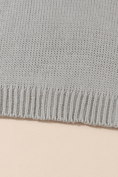 Chunky Knit Turtle Neck Drop Shoulder Sweater | Light Grey