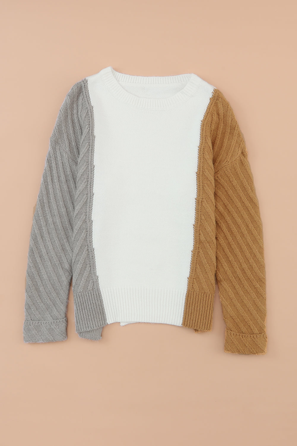 Colourblock Textured Drop Shoulder Sweater | Multicolour