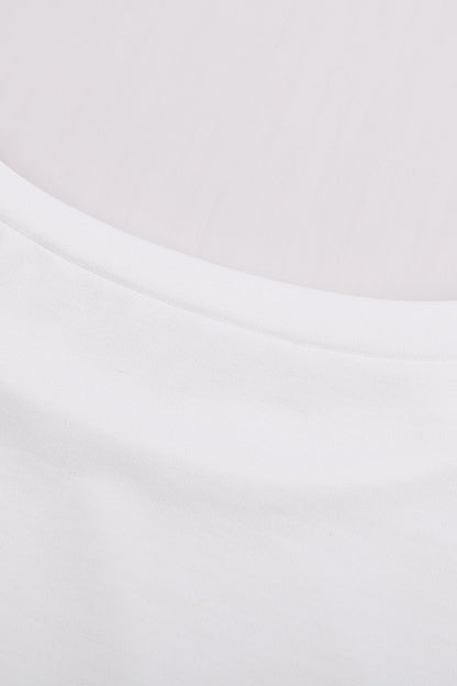 White Pocketed Tee With Side Slits | white