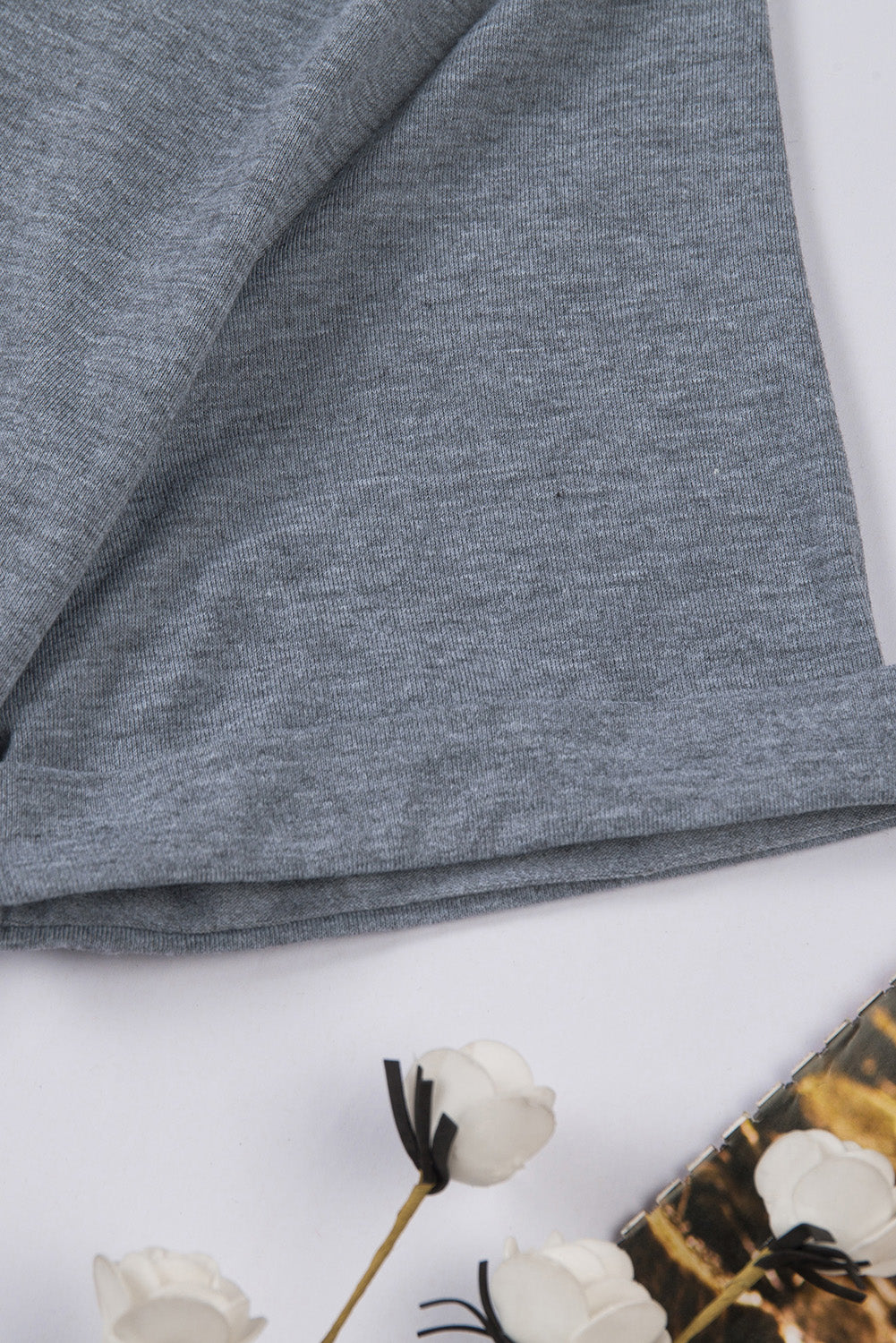 Solid Colour Crew Neck Tee | Gray