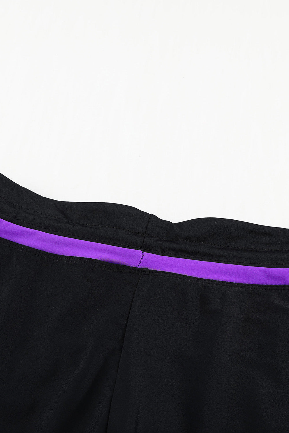 Violet Strap Trim Black Women Swim Boardshort | Black