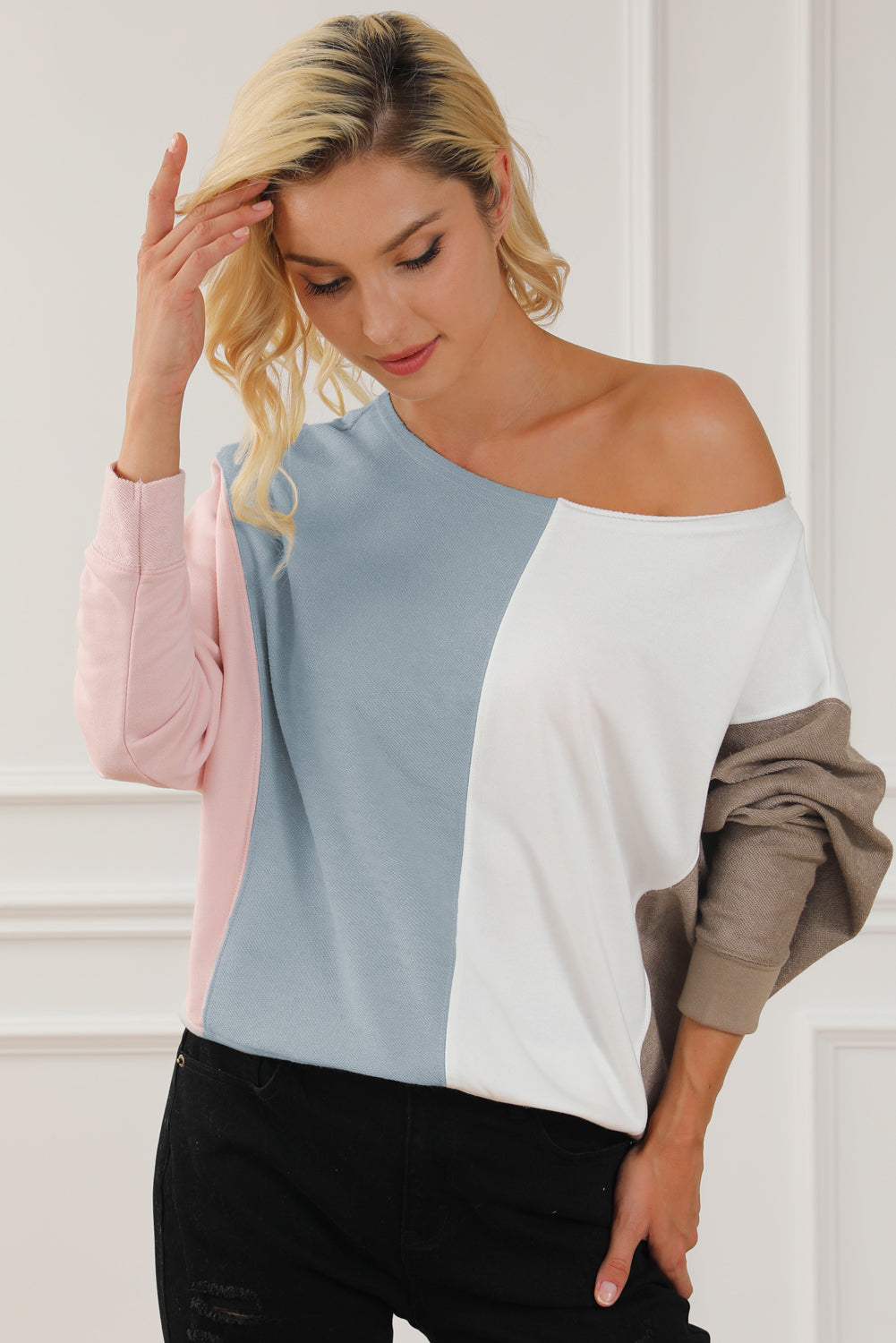 Colourblock Dolman Sleeve Sweatshirt | Multicolour