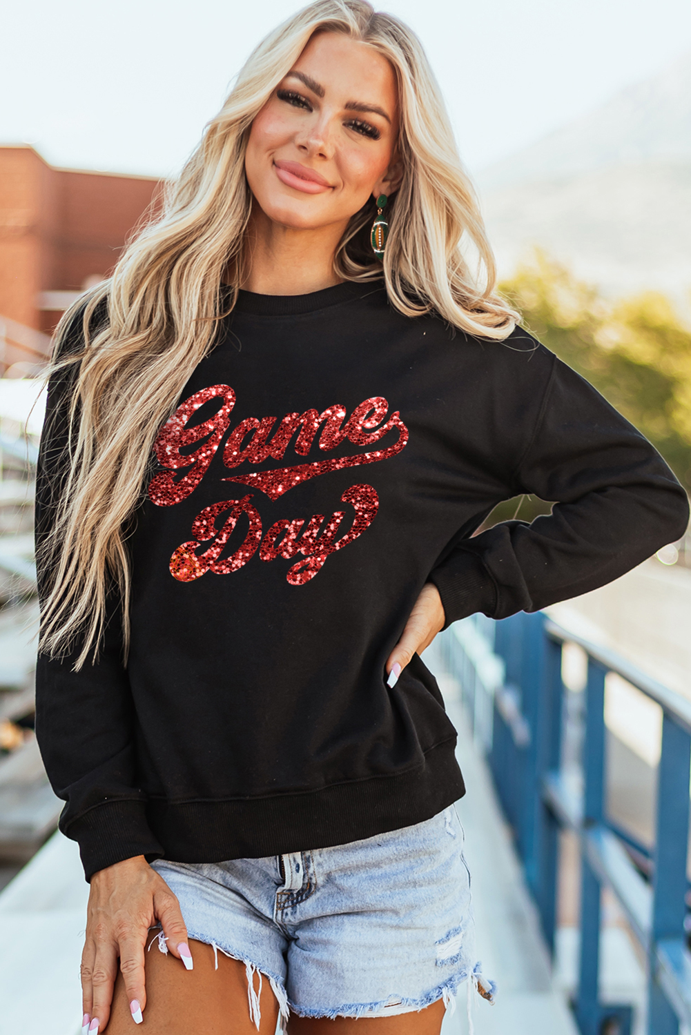 Game Day Graphic Pullover Sweatshirt | Black