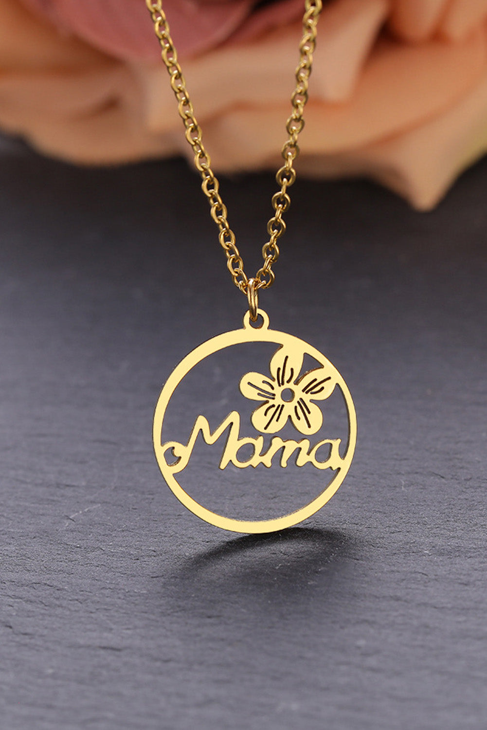 Special Gift Floral Mama Letter Necklace | Gold