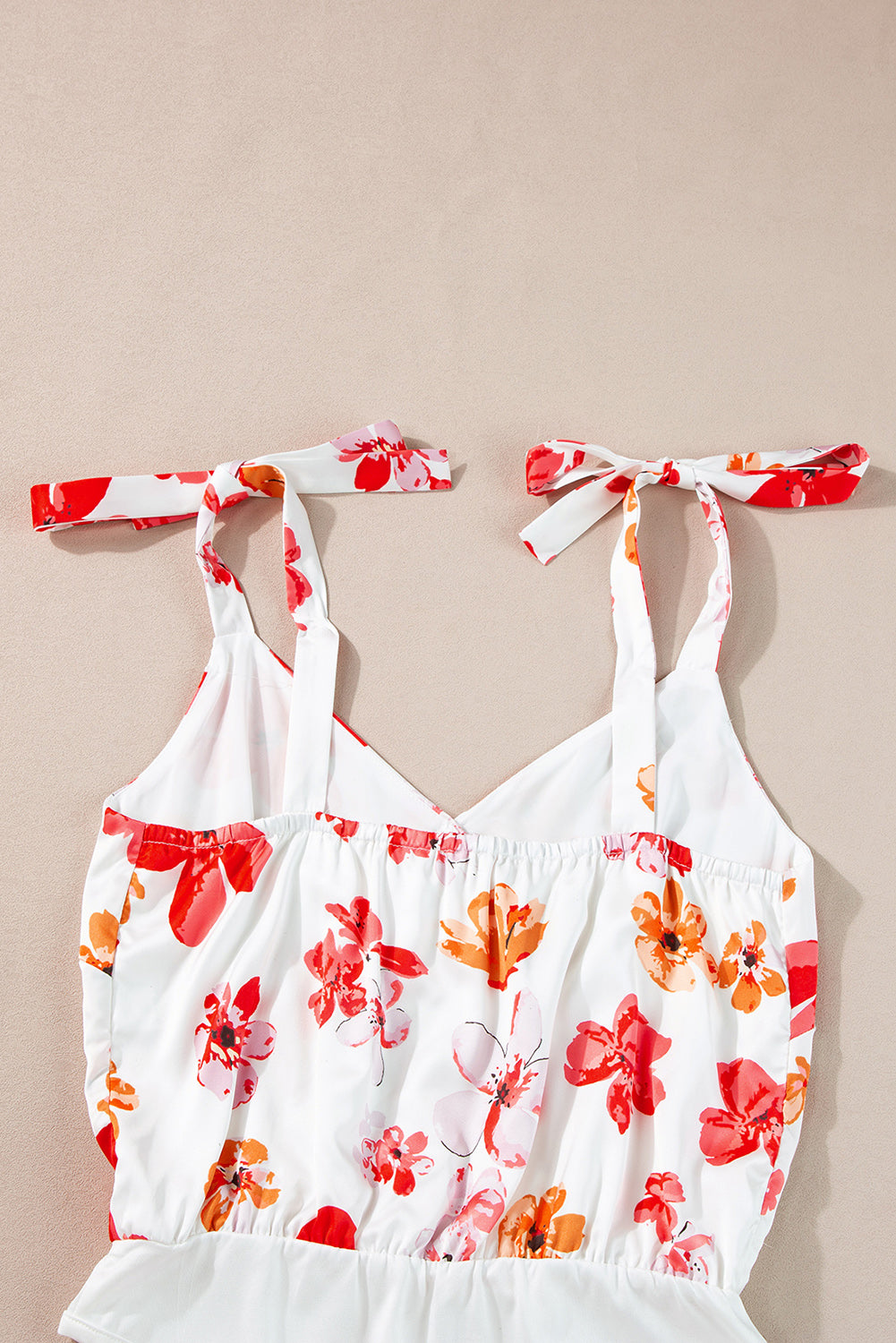 Floral Button Wrap Sleeveless Bodysuit | White