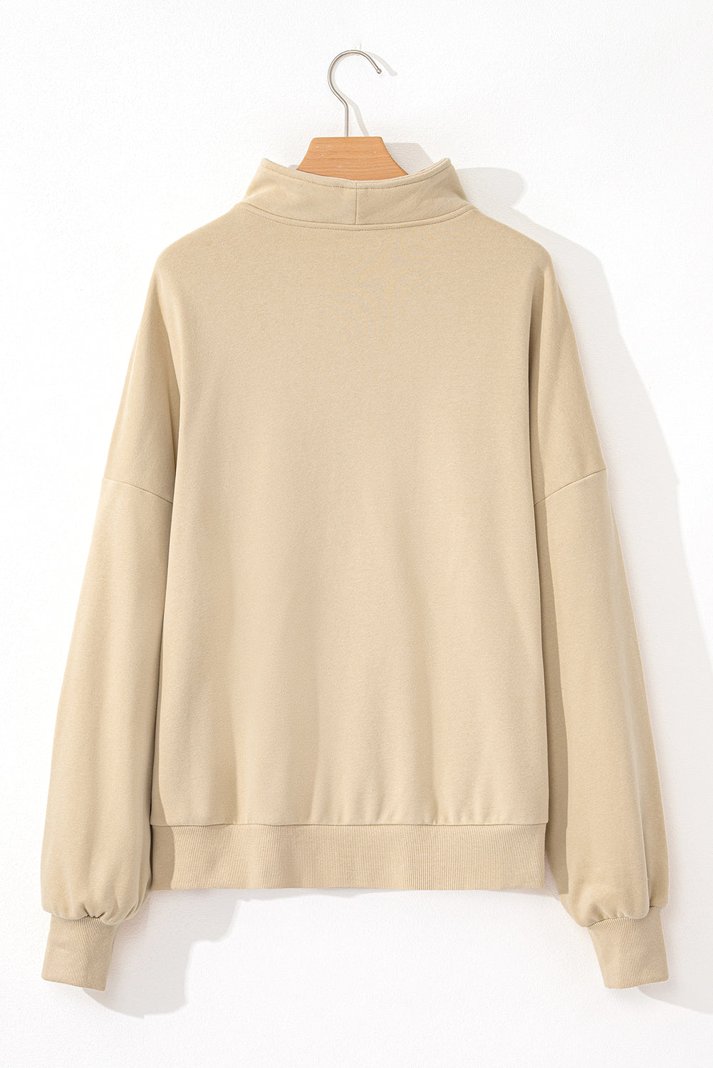 Zip-Up Stand Neck Kangaroo Pocket Sweatshirt | Smoke Gray